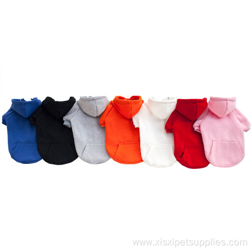 Seven-color warm comfortable cheap fleece dog hoodies